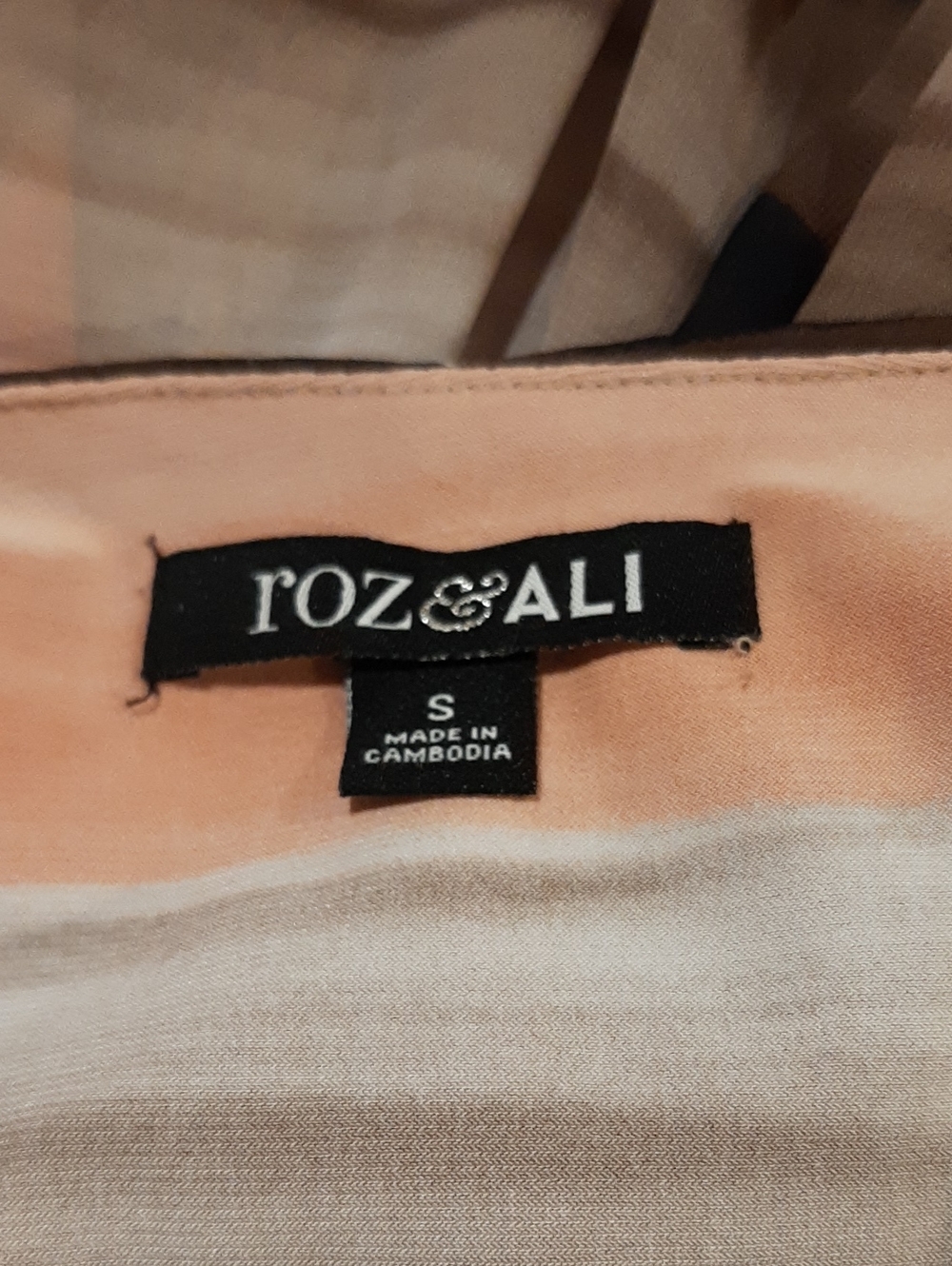 Roz & Ali White/Orange/Black/Grey Flowy Tank Top (S) - Picture 5 of 6